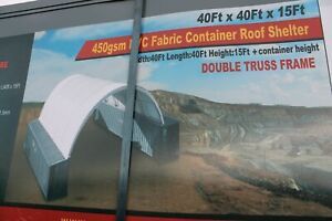 Covermore 40x40x15 Trussed Shipping Container Conex 15oz PVC Fabric Shelter