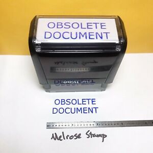 Obsolete Document Rubber Stamp Blue Ink Self Inking Ideal 4913