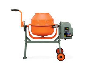 Concrete Mixer 1.6 Cu. Ft. Compact Portable Electric Rugged Low Profile Height