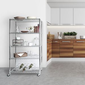 Seville Classics 14&#034;D x 30&#034;W x 60&#034;H 5-Tier Steel Wire Shelving System