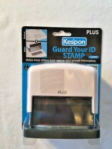 Kes&#039;pon Guard Your ID Stamp Plus -Large Black Ink White NEW in PKG Protect ID