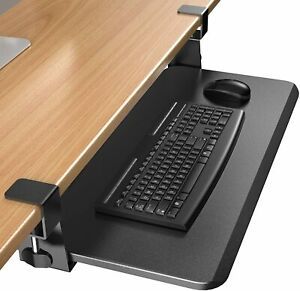 ErGear Keyboard Tray Under Desk, Slide-Out Enlarged Keyboard Mouse Holder, On X