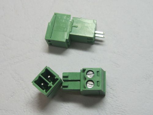 100 pcs 2pin pitch 3.81mm screw terminal block connector green pluggable type for sale