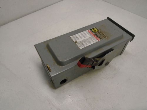SQUARE D H361RB 30 AMP 3PH NEMA 3R FUSIBLE 2/KO SAFETY DISCONNECT SWITCH USED