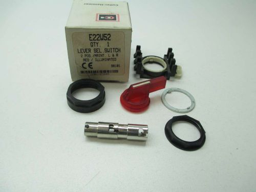 NEW CUTLER HAMMER E22W52 2 POSITION ILLUMINATED RED SELECTOR SWITCH D393235