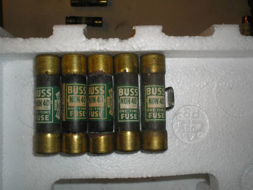 (LOT OF 5) BUSS NON-40 ONE TIME FUSE