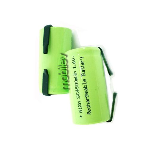 9 x 4500mwh sub c 1.6v volt nizn rechargeable battery cell pack with tab green for sale