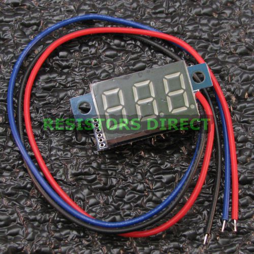 Blue 0-100V DC Mini Digital Voltage Voltmeter Panel 3 Wire LED Display Variable