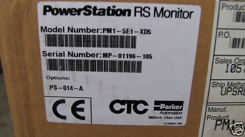 CTC Parker Automation PowerStation RS Monitor PM1-5E1-XD5 NIB