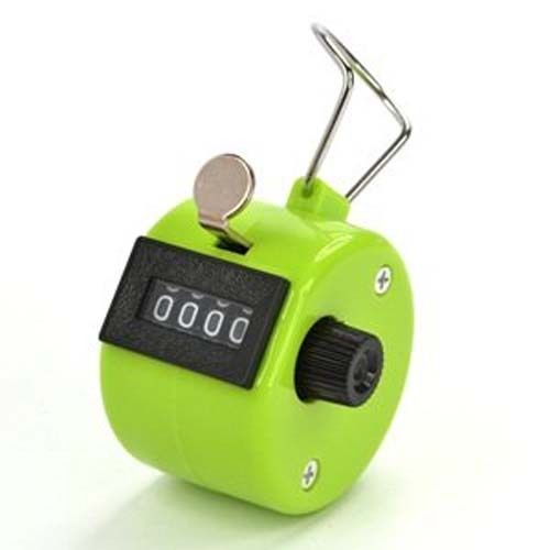 Green Handheld Tally Counter 4 Digit Display for Lap/sport/coach/school/event