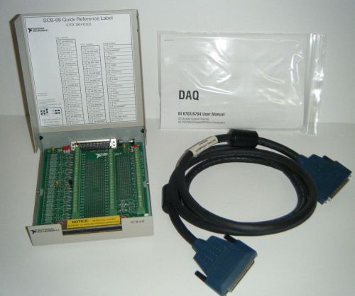 National instruments scb-68 w 670x label, d1 cable, 670x manual, for 6703 &amp; 6704 for sale
