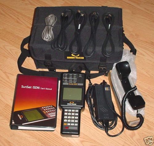 (good condition) sunrise telecom sunset isdn ss400 w/ handset phone, cables, + + for sale