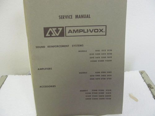 AMPLI-VOX Sound Systems, Amplifiers, Accessories Service Manual