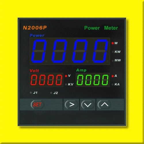 Triple led display digital multifunction power meter monitor for watt volt amp for sale