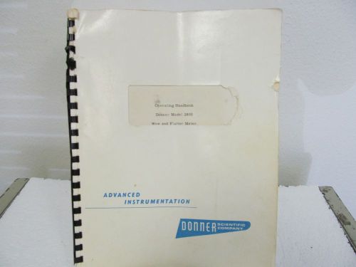 Donner scientific 2800 wow and flutter meter operating handbook w/schematics for sale
