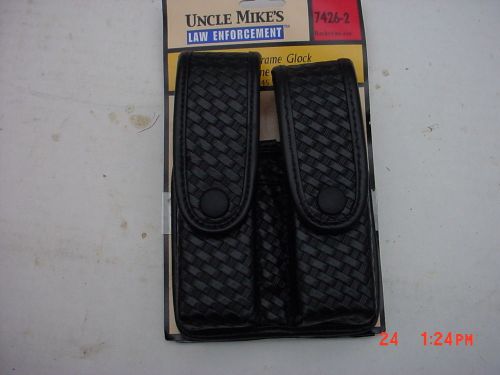 Uncle Mike&#039;s #7426-2  Double Mag Case  Double Row Mags  Basketweave