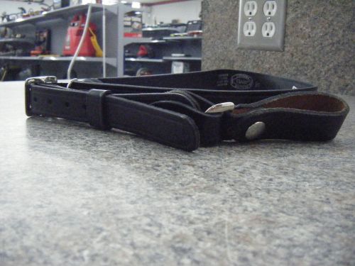 Jay-pee black genuine top grain bridle cowhide police duty belt 46 - excellent for sale