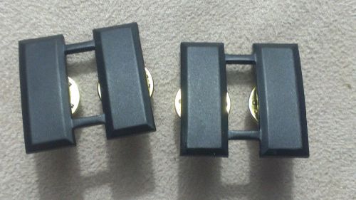 CPT Capt Captain Bars Large 1&#034; SUBDUED BLACK Pair Collar Pins (police/sheriff)