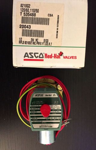 *new in box* - asco red-hat 8210g2 solenoid valve 1/2&#034; - 120v/60hz - 110/50 hz for sale