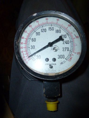 Marsh compound vacuum pressure gauge 3-1/2&#034; ammonia test gauge 30 hg and 300psi for sale