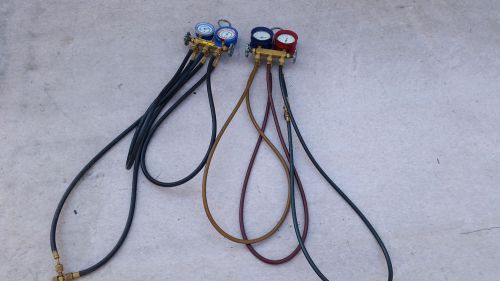 2X Ritchie Yellow Jacket Flutterless Test and Charging Manifold R-12 R-22 R-502