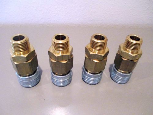 4 New DynaQuip D581 Brass QUICK RELEASE COUPLING 1/2IN.MALE