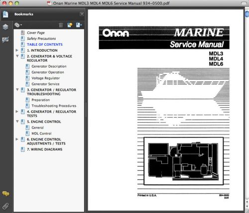 Onan MDL3, MDL4, MDL6 SERVICE MANUAL &amp; Illustrated PARTS Catalog MANUALS CD