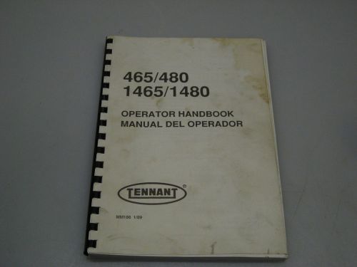 Tennant MM186 1/89 Floor Machine Operator Handbook For Models 456/480/1465/1480