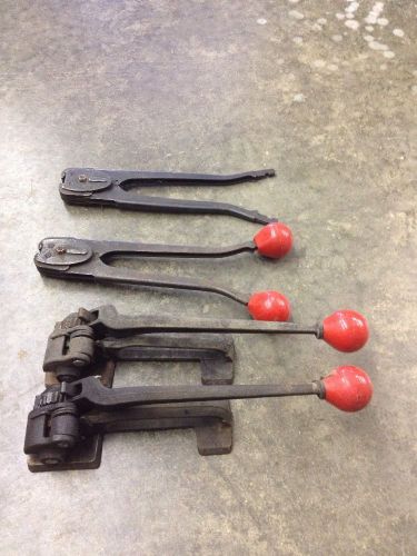 USED YBICO STRAPPING BANDING TENSION TOOLS &amp; 5/8&#034; &amp; 3/4&#034; SEALERS