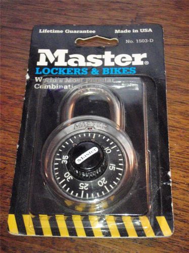 Master 1503 D Combination Padlock - Lockers &amp; Bike Lifetime Guarantee NEW in Pkg
