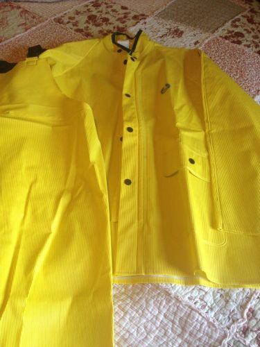 Bata yellow webtex ribbed pvc on polyester webtex rain suit missing hood small for sale
