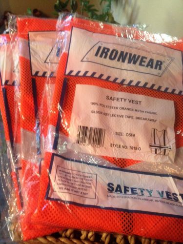 *6 Reflective Approved Safety Vests in Neon Orange Reflective &amp; Breakaway NEW in