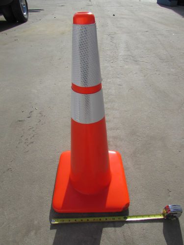 Traffic cone orange with reflective white tape 28&#034; x 12&#034; 7 lbs.***nnb*** for sale
