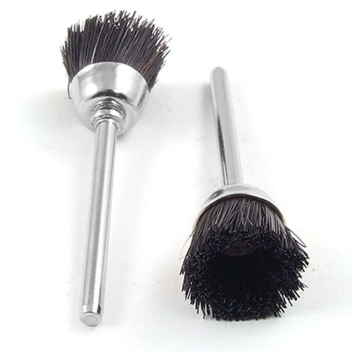 3mm 3/25&#034; Mandrel Black Stiff Nylon Cup Brush Polishing Tool 5 Pcs