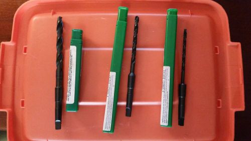 Set of 3 Black oxide drills.(13/64&#034;) (9/32&#034;) (13/32&#034;) Brand new in sleeves