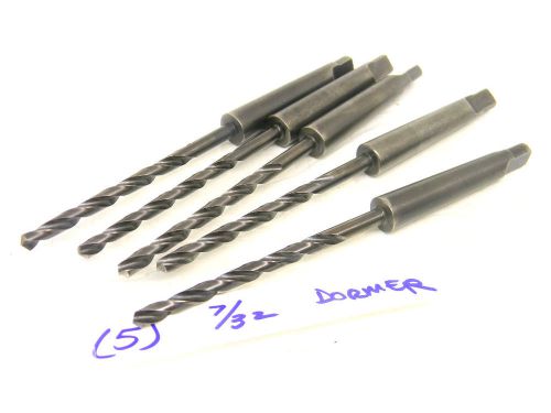 5 used dormer brazil 7/32&#034; taper shank twist drills #1mt .2188&#034; for sale