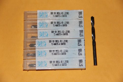 Lot Of  SGS 57166 Solid Carbide #3 Jobber Length Drill Bits Made In USA NEW