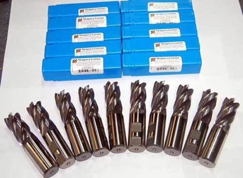 10 pcs. niagara 1&#034; m42-8% cobalt fine-pitch roughing cnc end mills-ticn coated for sale