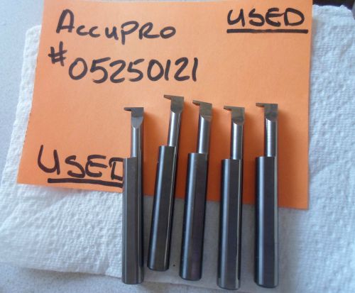 (5) ACCUPRO, Solid Carbide Groove Tools, 0.0385&#034; W, 5/16&#034; shank - USED!!!