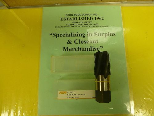 Pipe tap 1-11-1/2&#034; npt high speed vanadium spiral flute  sowa japan new $44.50 for sale