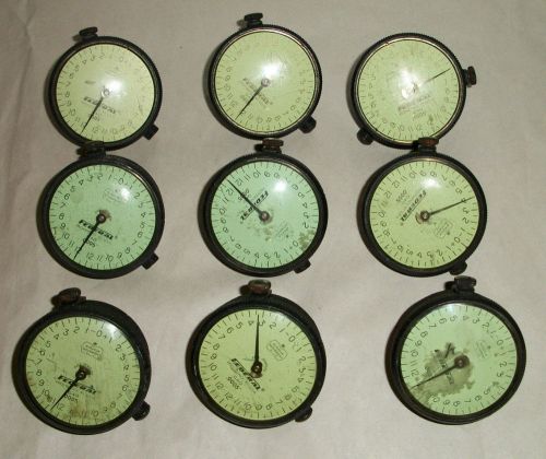 Lot of 9 Federal Dial Indicator Model G40 .0005&#034; +/- 0-12 USA Made