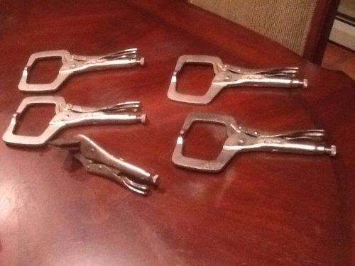 Lot of 5 vise grip petersen  four 11r -  one 8r welding clamps for sale