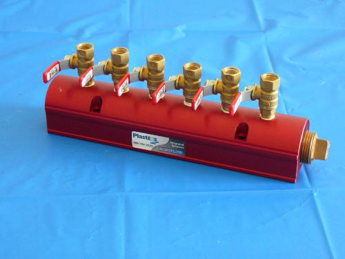 Aluminum Water Manifold - 1&#034; Inlet with (6) 1/4&#034; ports.