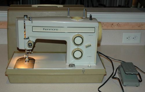 Vintage Sears Kenmore 158.13470 Sewing Machine With Bobbin Case &amp; Foot Pedal