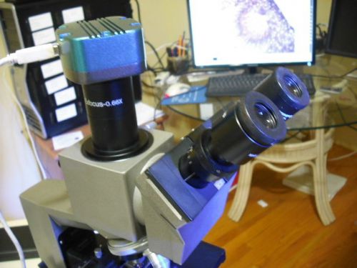 0.66x zeiss exfocus adapter + 10.0mp microscope camera axio 30mm trinocular port for sale