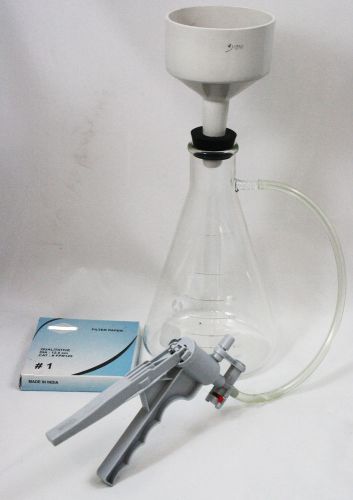 Filter Setup with Pump, 2000mL Glass Flask, 125mm Buchner Funnel, Stopper and Fi