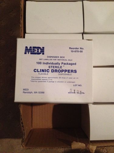 MEDI Disposable Clinic Droppers - 2 mL - # 10-870-00 Sterile 10 boxes/1000 unit
