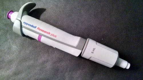 EPPENDORF RESEARCH PLUS, 5 ML PIPETTOR, NICE CONDITION, ID#10155