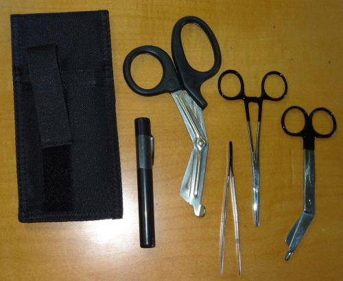 EMS PARAMEDIC KIT with SHEARS KELLY FORCEP PENLIGHT HOLSTER POUCH &amp; MORE