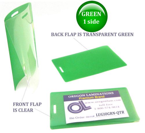 Green/clear luggage tag laminating pouches 2-1/2 x 4-1/4 qty 25 by lam-it-all for sale